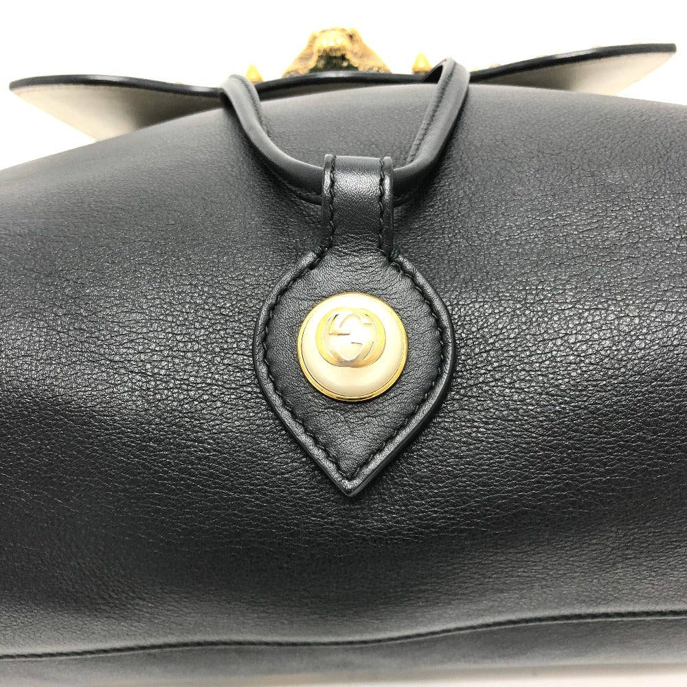 GUCCI Backpack 432266 leather black Studs Animalie Women Used Authentic