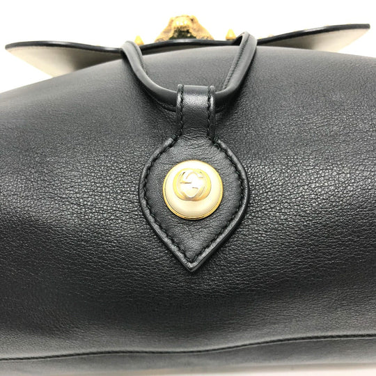 GUCCI Backpack 432266 leather black Studs Animalie Women Used Authentic