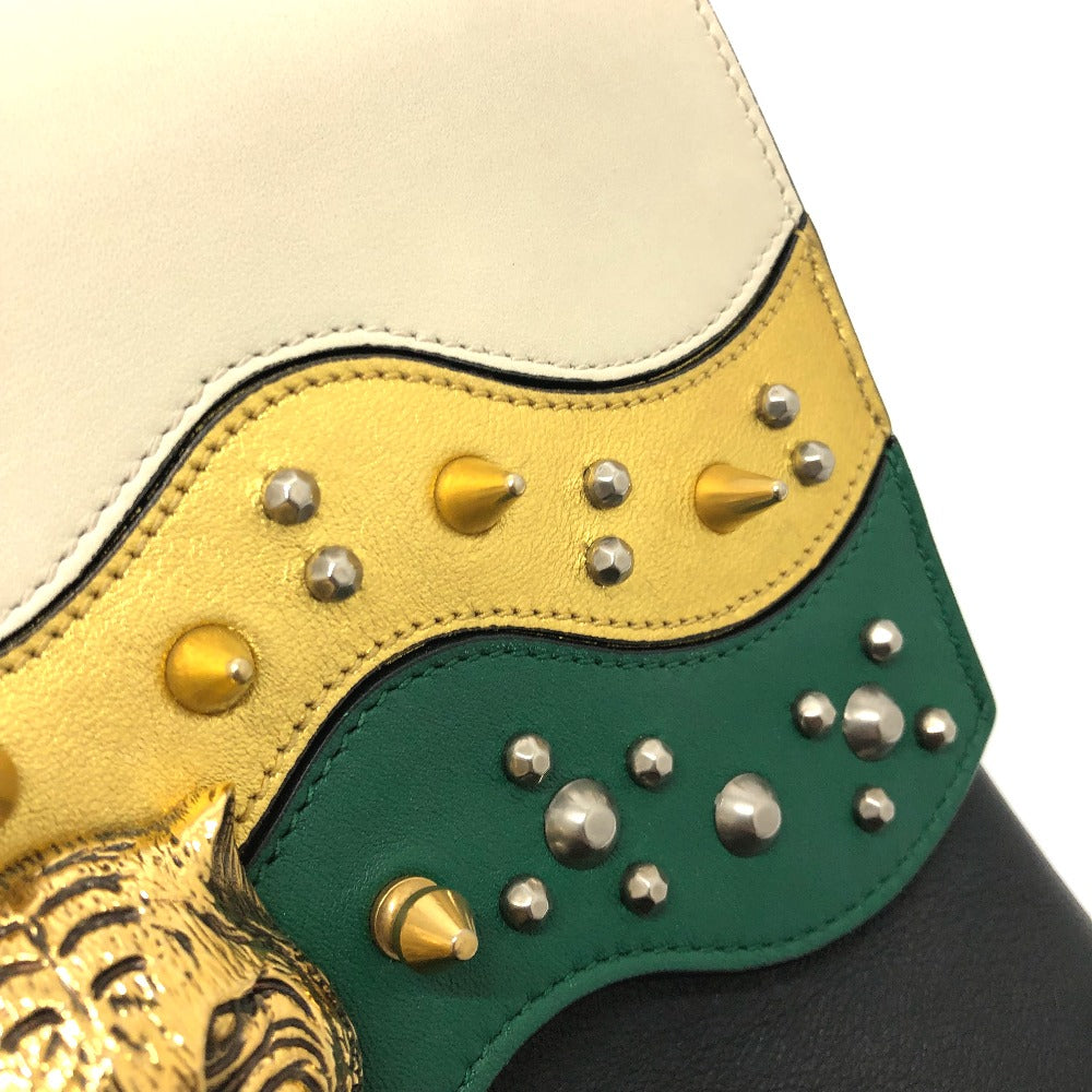 GUCCI Backpack 432266 leather black Studs Animalie Women Used Authentic