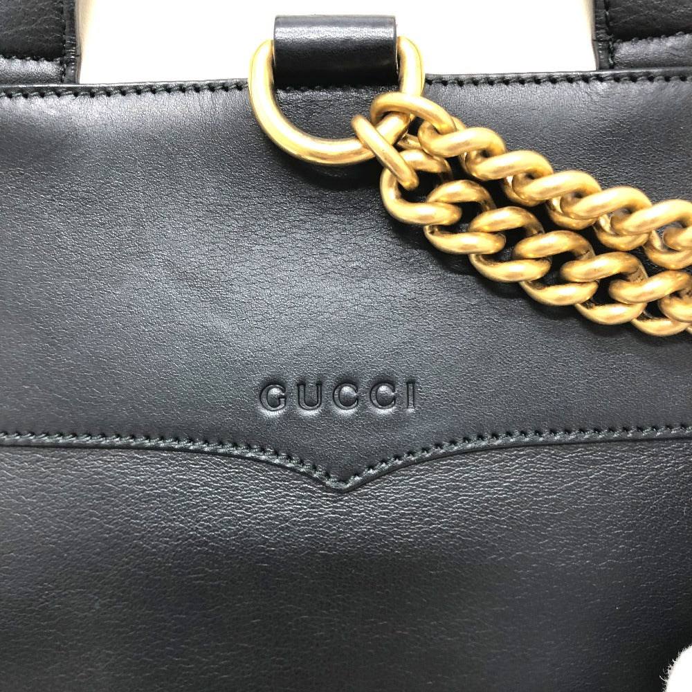 GUCCI Backpack 432266 leather black Studs Animalie Women Used Authentic