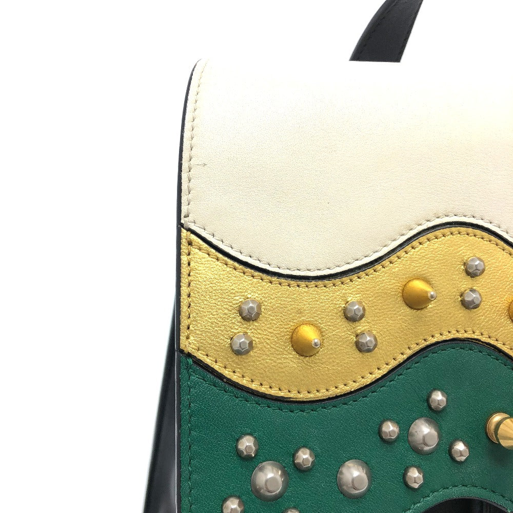 GUCCI Backpack 432266 leather black Studs Animalie Women Used Authentic