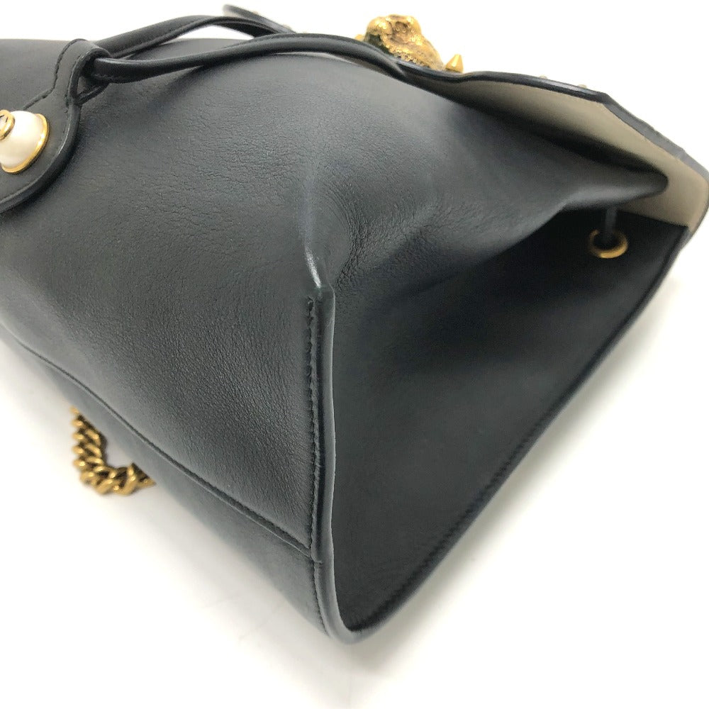 GUCCI Backpack 432266 leather black Studs Animalie Women Used Authentic