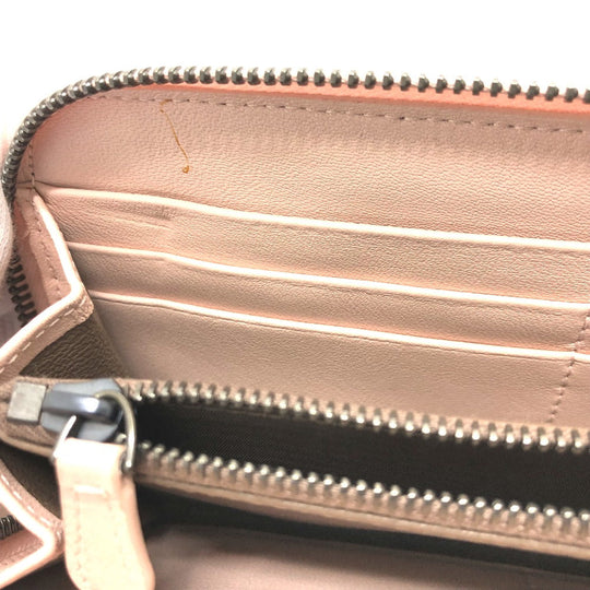 BOTTEGAVENETA Long Wallet Purse 114076 leather pink INTRECCIATO Zip Around Women Used Authentic