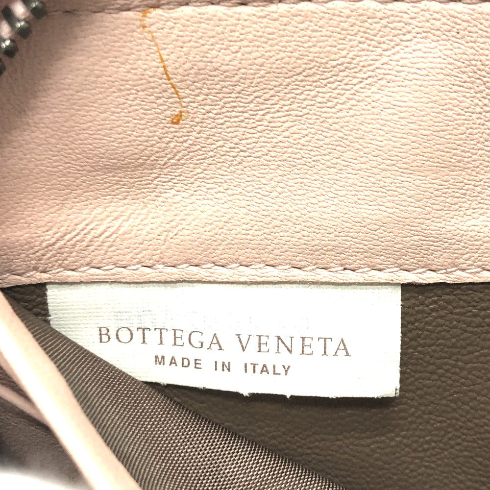 BOTTEGAVENETA Long Wallet Purse 114076 leather pink INTRECCIATO Zip Around Women Used Authentic