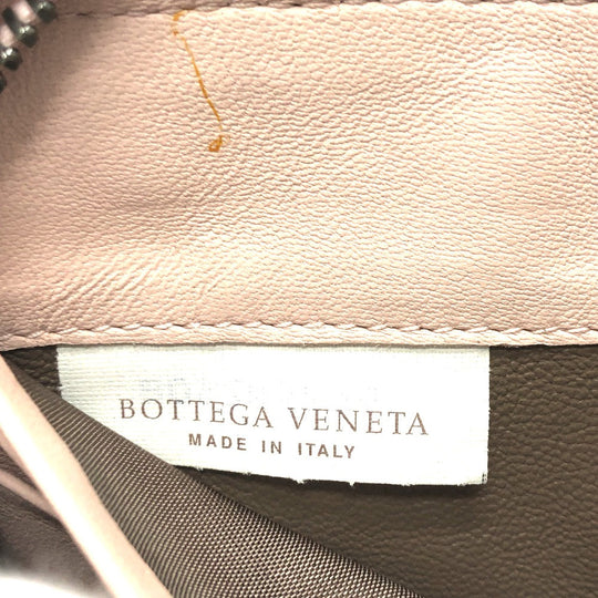 BOTTEGAVENETA Long Wallet Purse 114076 leather pink INTRECCIATO Zip Around Women Used Authentic