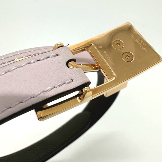 HERMES belt Vaux Swift, Epsom pink/khaki Cadena/fashion accessories Lucky 15 PM Women Used Authentic