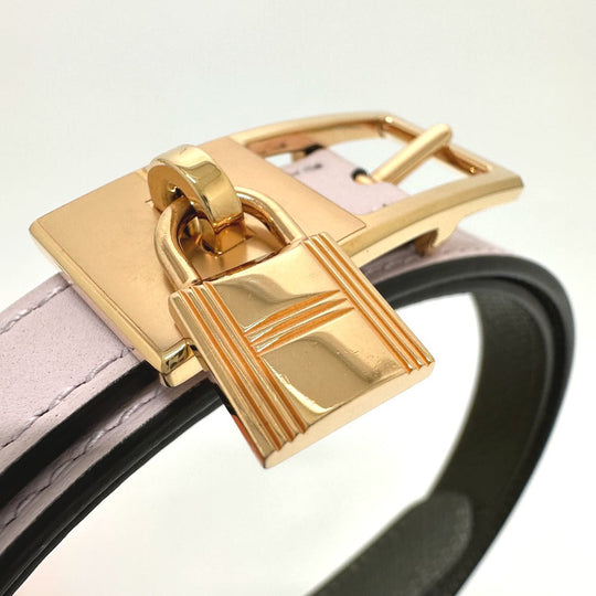HERMES belt Vaux Swift, Epsom pink/khaki Cadena/fashion accessories Lucky 15 PM Women Used Authentic