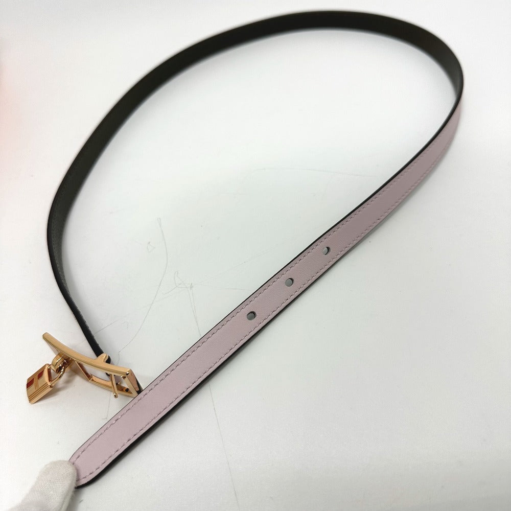 HERMES belt Vaux Swift, Epsom pink/khaki Cadena/fashion accessories Lucky 15 PM Women Used Authentic