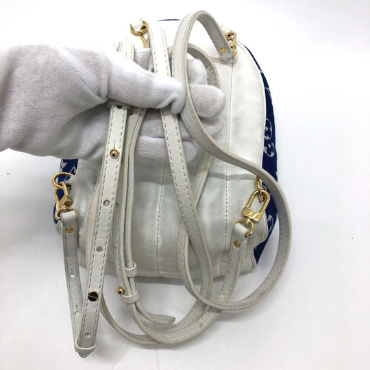 LOUIS VUITTON Backpack M46207 Jacquard , Monogram Jacquard blue Monogram jacquard Palm Springs Mini Women Used Authentic
