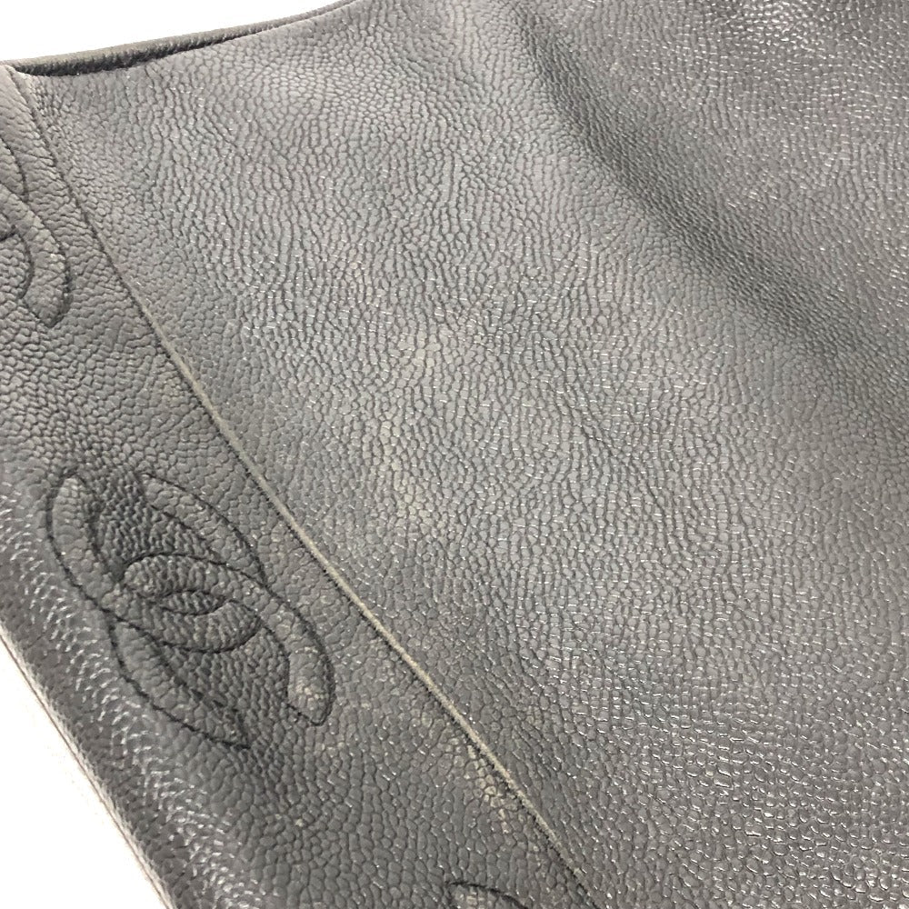 CHANEL Tote Bag Caviar skin black Trip Luco co Square Women Used Authentic