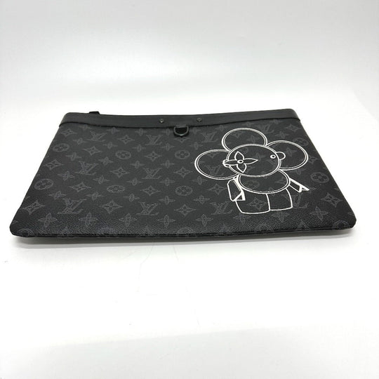 LOUIS VUITTON Clutch bag M52904 Monogram Eclipse Canvas black Bag Monogram Eclipse Pochette Apollo Vivienne mens Used Authentic