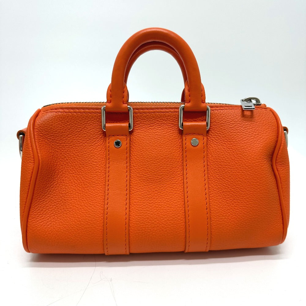 LOUIS VUITTON Shoulder Bag M81004 leather Orange LV Aerogram Keepall XS mens Used Authentic