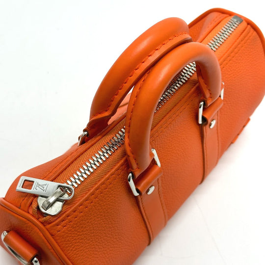 LOUIS VUITTON Shoulder Bag M81004 leather Orange LV Aerogram Keepall XS mens Used Authentic