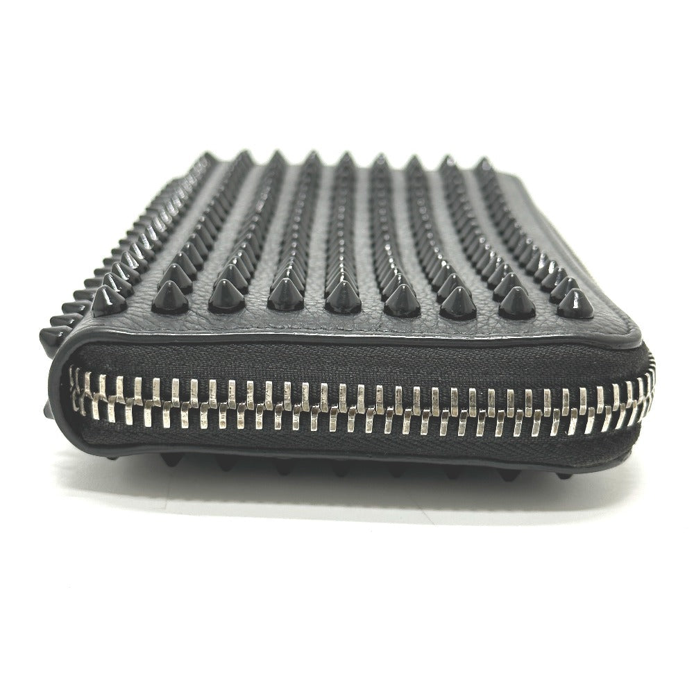 Christian Louboutin Long Wallet Purse leather black Panettone Spike studs mens Used Authentic