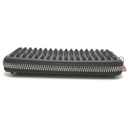 Christian Louboutin Long Wallet Purse leather black Panettone Spike studs mens Used Authentic