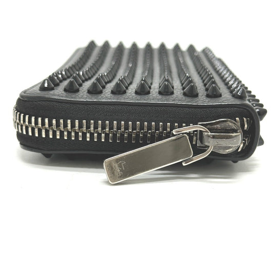 Christian Louboutin Long Wallet Purse leather black Panettone Spike studs mens Used Authentic