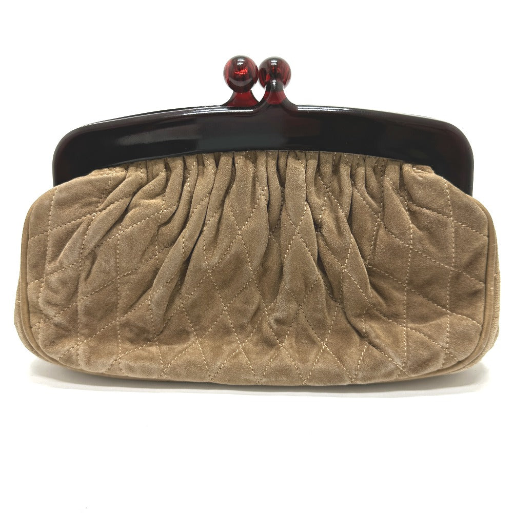 CHANEL Pouch suede Brown CC COCO Mark Gamaguchi Women Used Authentic