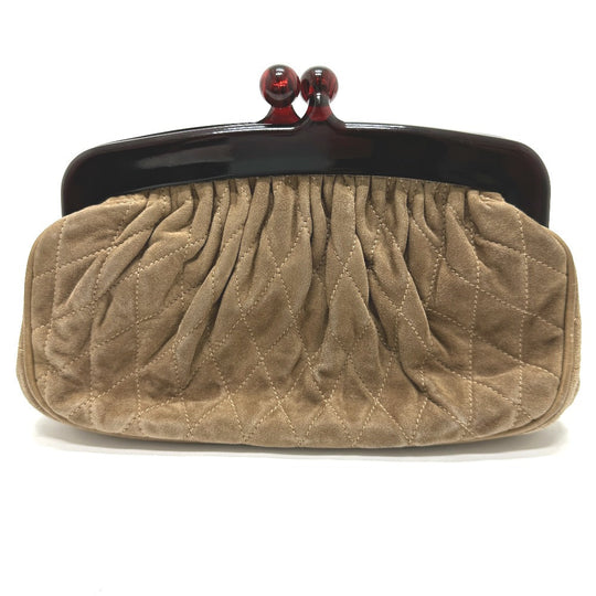 CHANEL Pouch suede Brown CC COCO Mark Gamaguchi Women Used Authentic