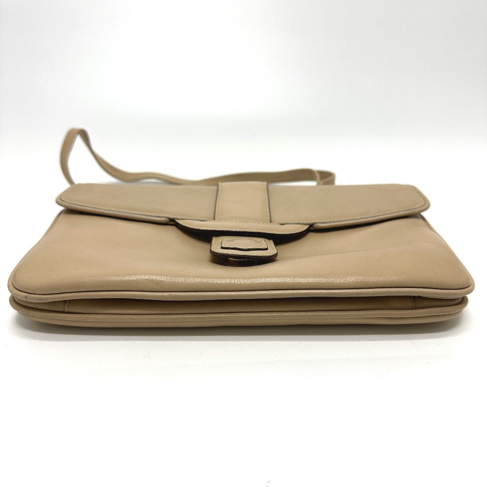 CELINE Shoulder Bag leather beige Triomphe Bag Women Used Authentic