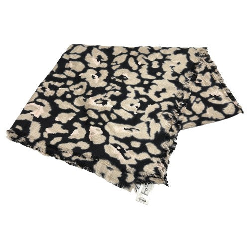 Dior Scarf 14SOD141 Silk, Wool beige Leopard Large format shawl Women Used Authentic