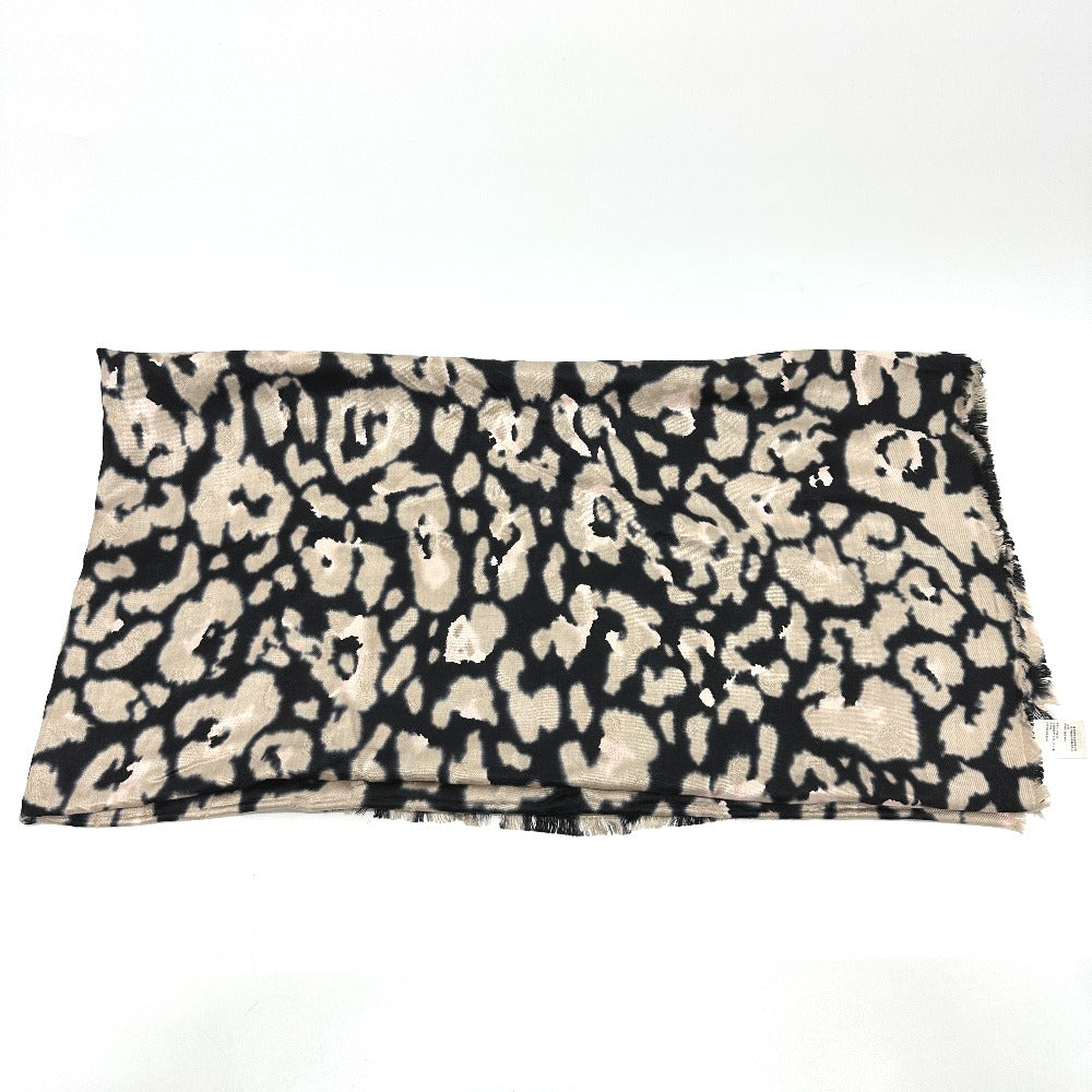 Dior Scarf 14SOD141 Silk, Wool beige Leopard Large format shawl Women Used Authentic
