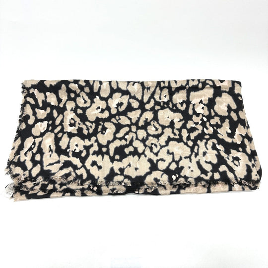 Dior Scarf 14SOD141 Silk, Wool beige Leopard Large format shawl Women Used Authentic