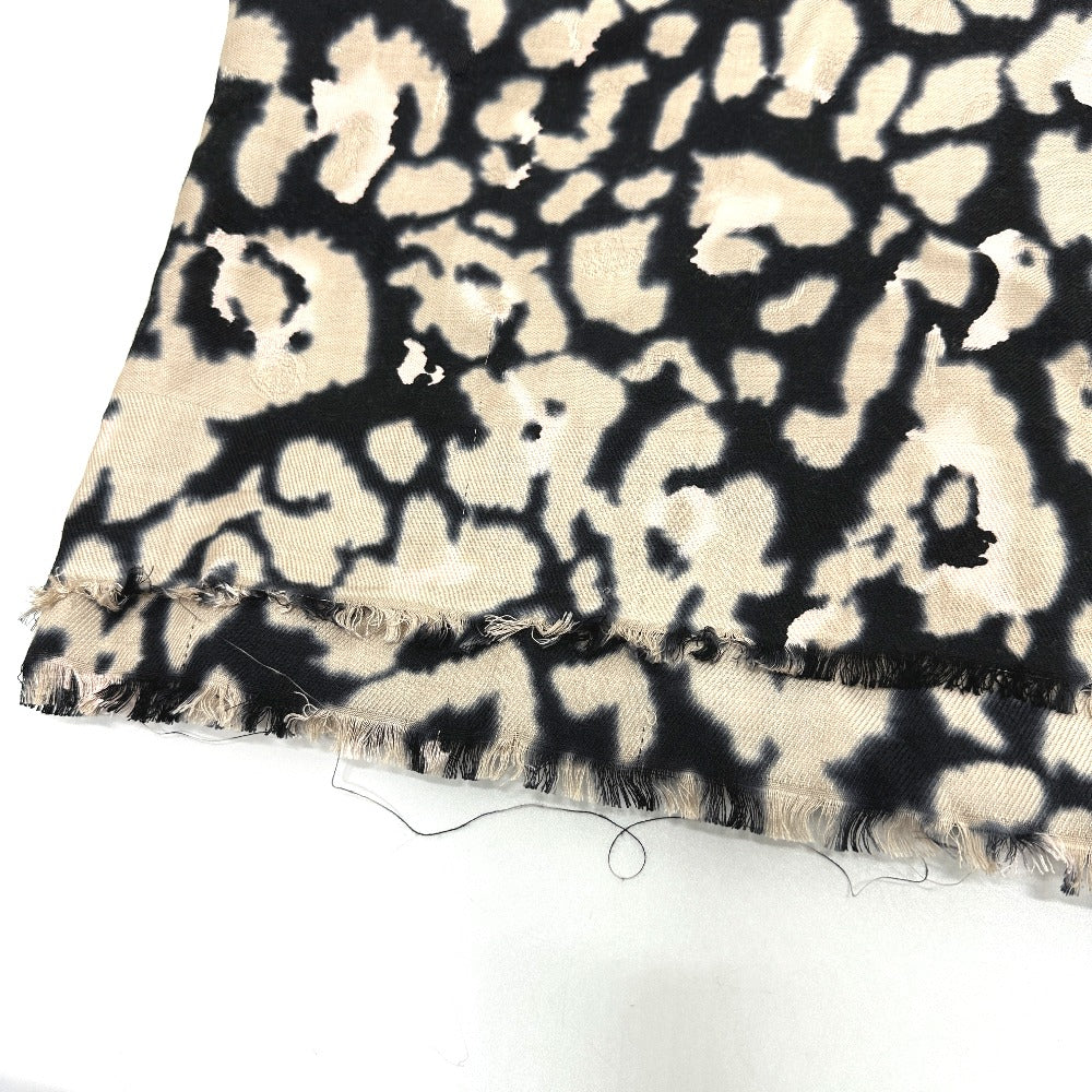 Dior Scarf 14SOD141 Silk, Wool beige Leopard Large format shawl Women Used Authentic