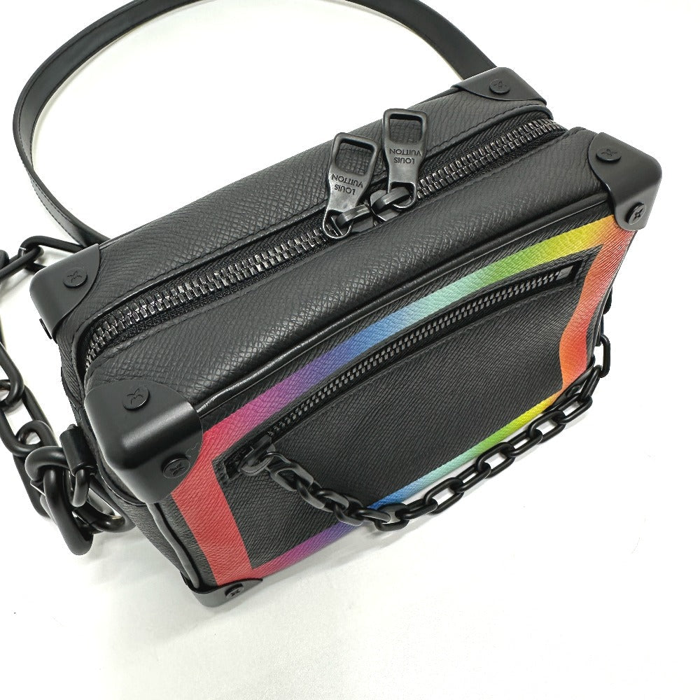 LOUIS VUITTON Shoulder Bag M30351 Taiga Leather black Taiga Mini soft trunk mens Used Authentic