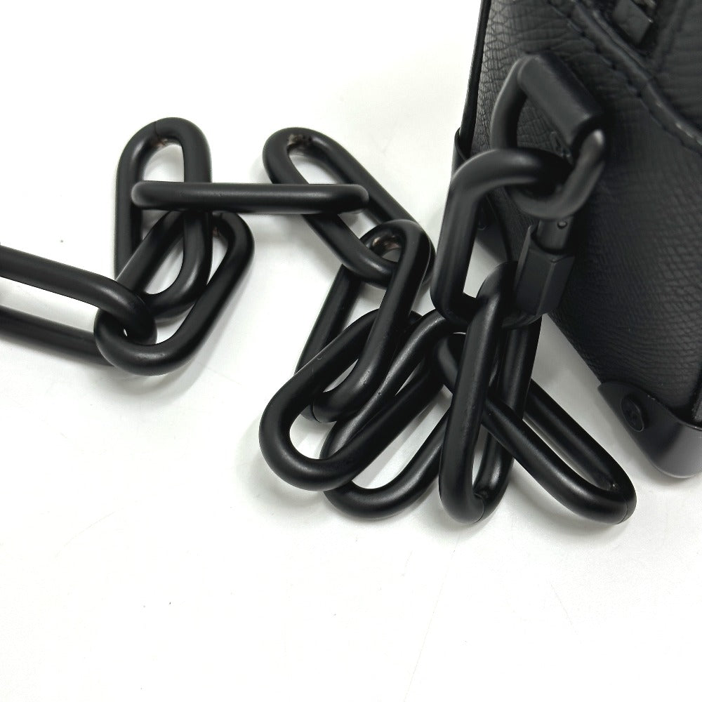 LOUIS VUITTON Shoulder Bag M30351 Taiga Leather black Taiga Mini soft trunk mens Used Authentic