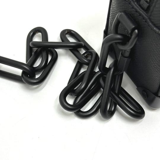LOUIS VUITTON Shoulder Bag M30351 Taiga Leather black Taiga Mini soft trunk mens Used Authentic