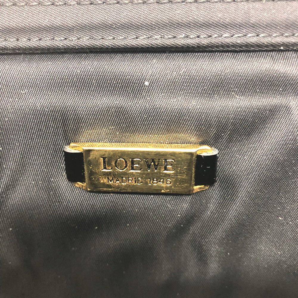 LOEWE Vanity bag leather Brown Leopard Mini/Cosmetics Pouch Women Used Authentic