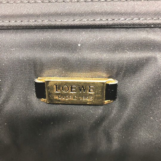 LOEWE Vanity bag leather Brown Leopard Mini/Cosmetics Pouch Women Used Authentic