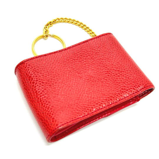 CHANEL Cigarette case Caviar skin Red CC COCO Mark mini Women Secondhand Authentic