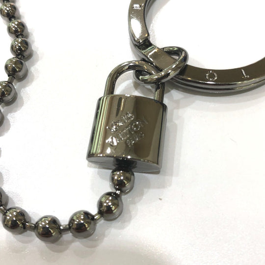 LOUIS VUITTON Key ring M62790 metal Silver LV/Cadena Keyring Chenne LV Tab mens Used Authentic