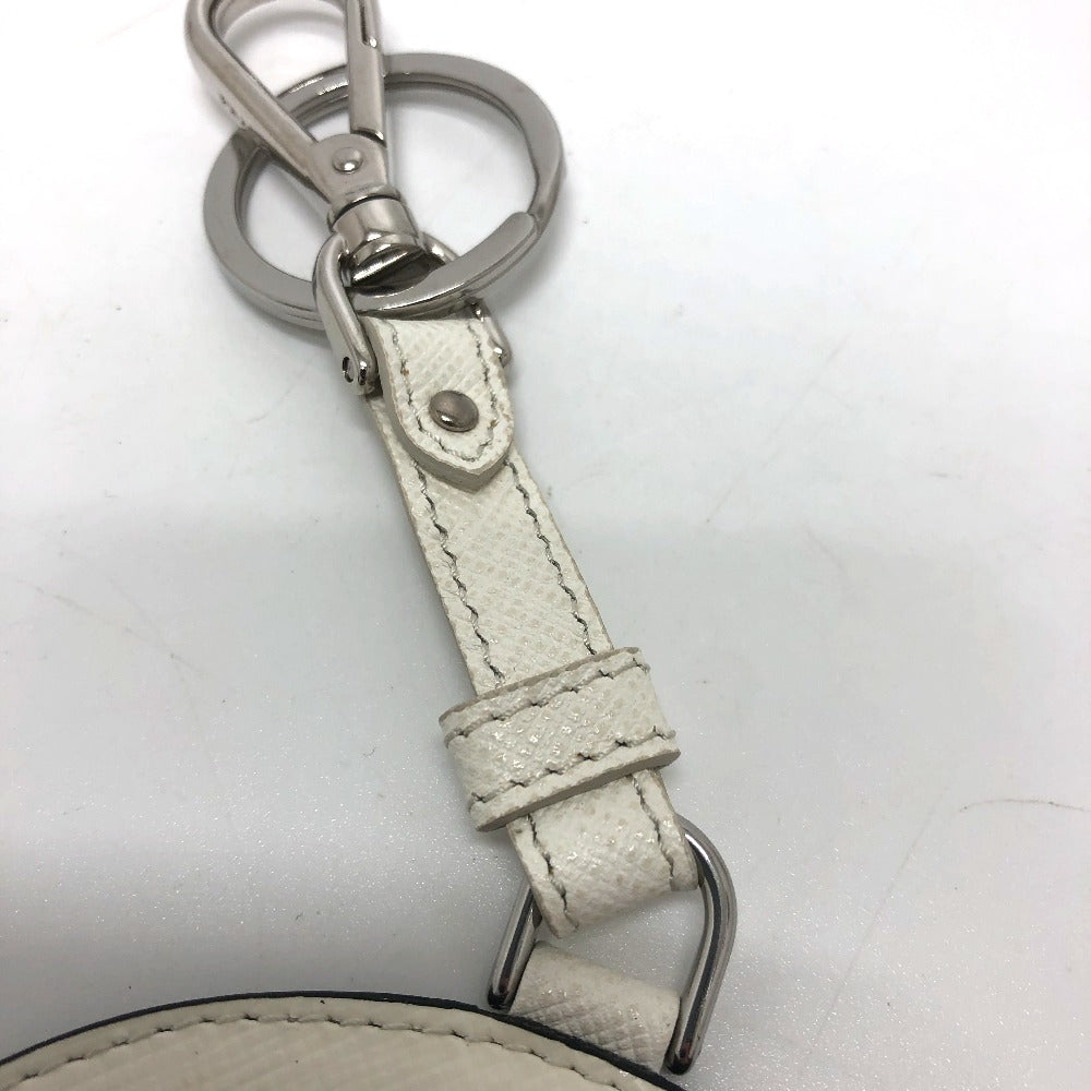 PRADA key ring 2TL296 saffiano leather white key/key ring charm Women Used Authentic