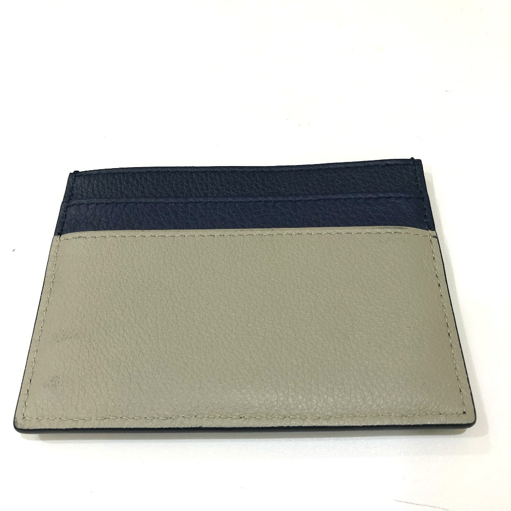DIOR HOMME Card Case 06-BO-0115 leather Navy CD logo Business Card Holder Pass Case mens Used Authentic