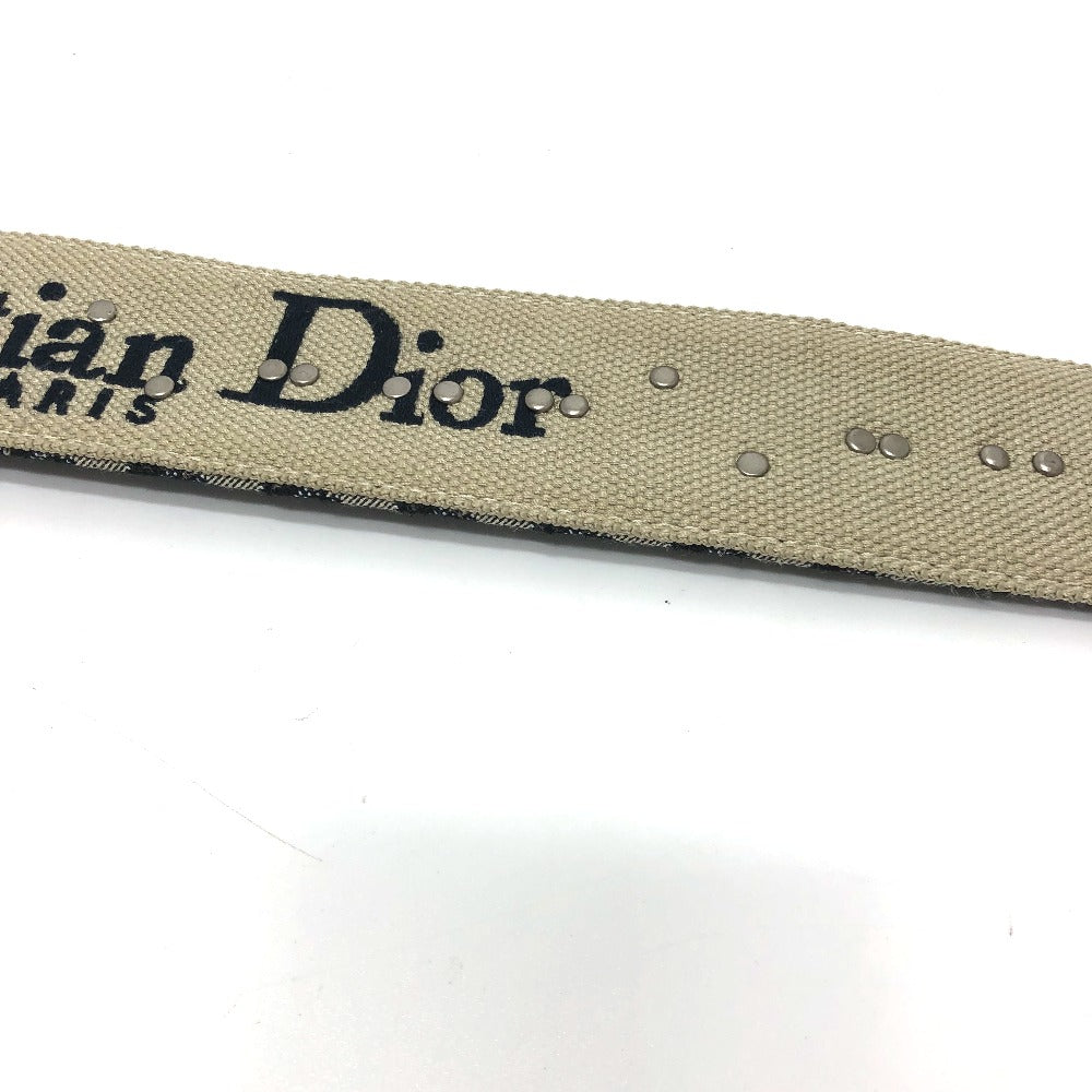 Dior Shoulder strap canvas Navy Oblique logo medallion Women Used Authentic