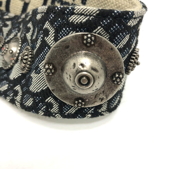 Dior Shoulder strap canvas Navy Oblique logo medallion Women Used Authentic