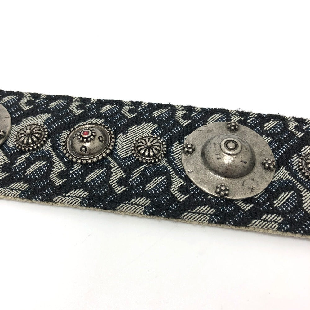 Dior Shoulder strap canvas Navy Oblique logo medallion Women Used Authentic