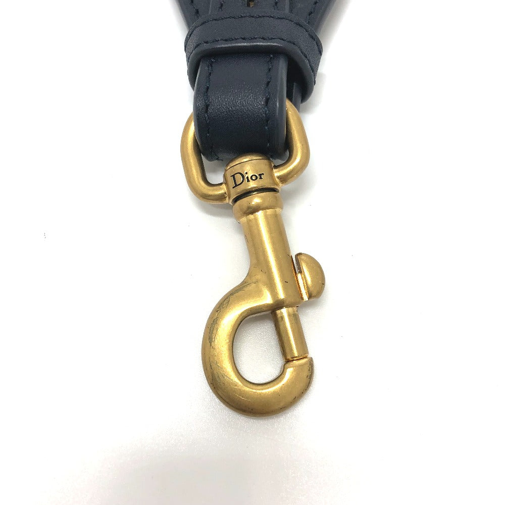 Dior Shoulder strap canvas Navy Oblique logo medallion Women Used Authentic