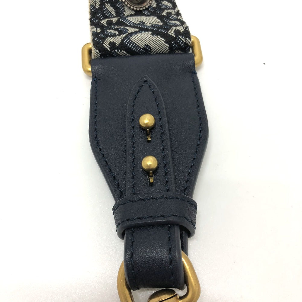 Dior Shoulder strap canvas Navy Oblique logo medallion Women Used Authentic