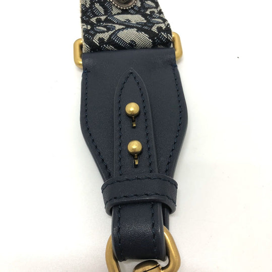 Dior Shoulder strap canvas Navy Oblique logo medallion Women Used Authentic