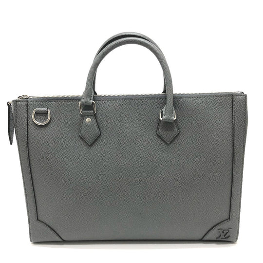 LOUIS VUITTON Business bag M30856 Taiga Leather gray Taiga Slim briefcase