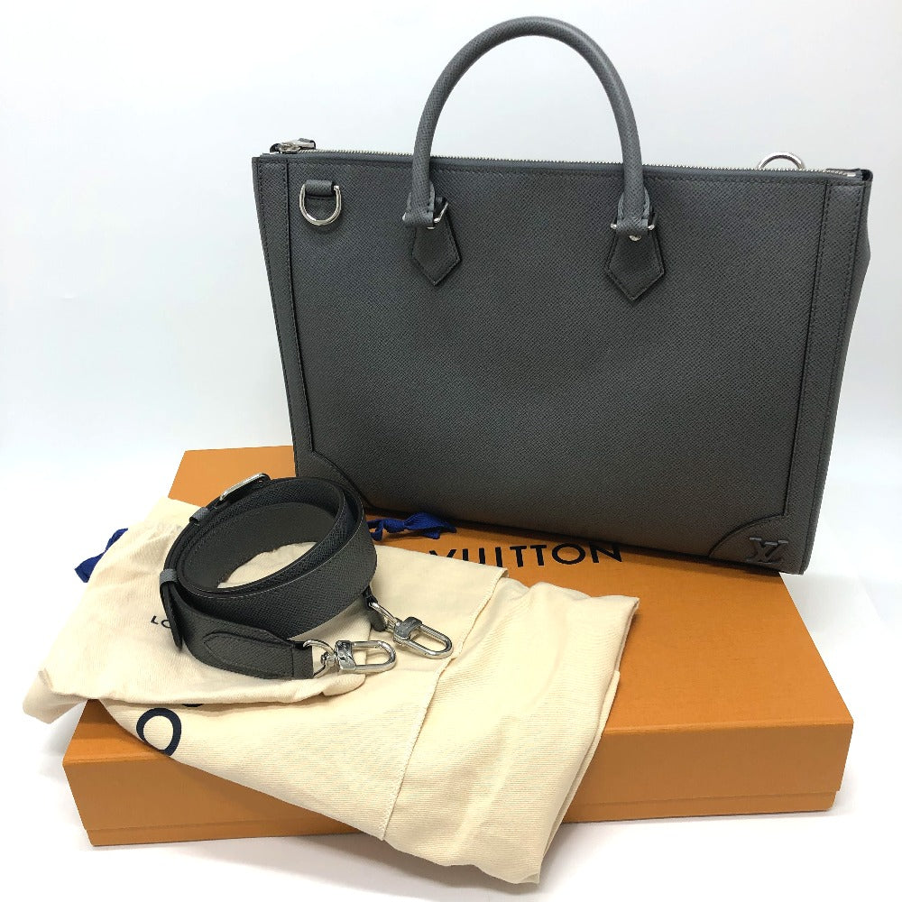 LOUIS VUITTON Business bag M30856 Taiga Leather gray Taiga Slim briefcase