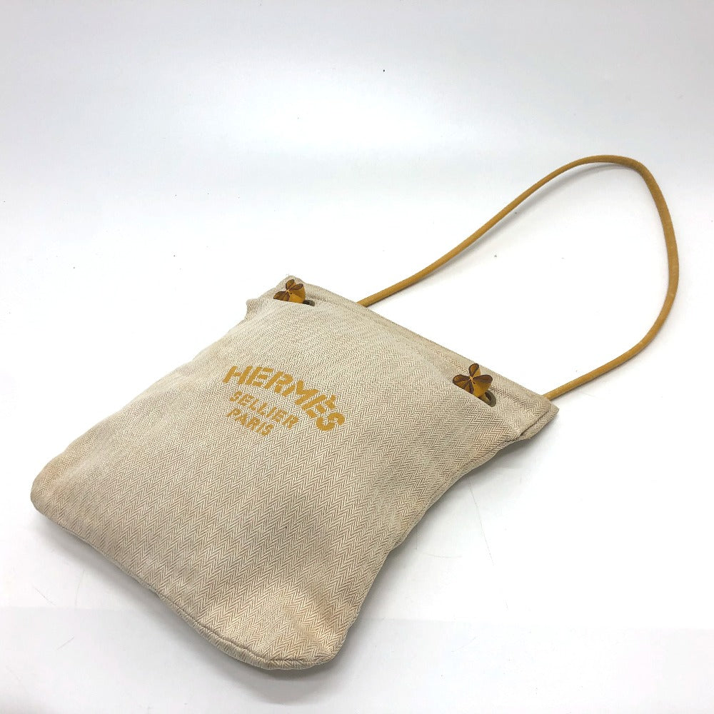 HERMES Shoulder Bag Towal chevron beige logo Aline PM Women Used Authentic