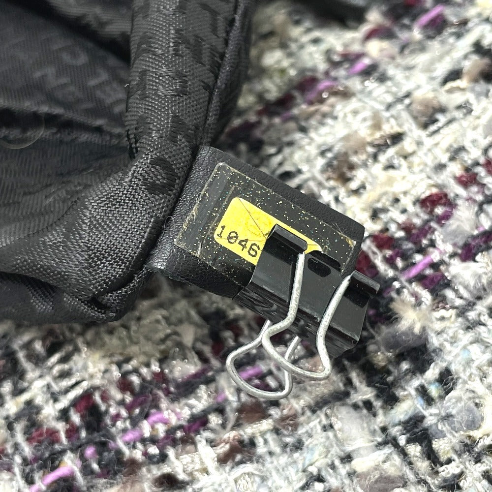 CHANEL Shoulder Bag tweed gray Camelia flap Women Used Authentic