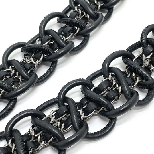 CHANEL Shoulder Bag tweed gray Camelia flap Women Used Authentic