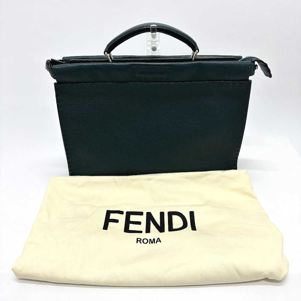 FENDI Business bag 7VA406 leather Blue type Selleria Monster Iconic Peek-a-boo fit unisex(Unisex) Used Authentic