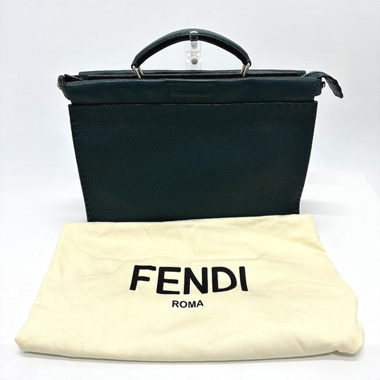 FENDI Business bag 7VA406 leather Blue type Selleria Monster Iconic Peek-a-boo fit unisex(Unisex) Used Authentic
