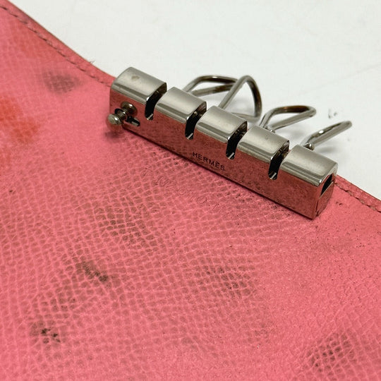 HERMES Key case Key holder  Epsom pink HMetal Bean Women Used Authentic